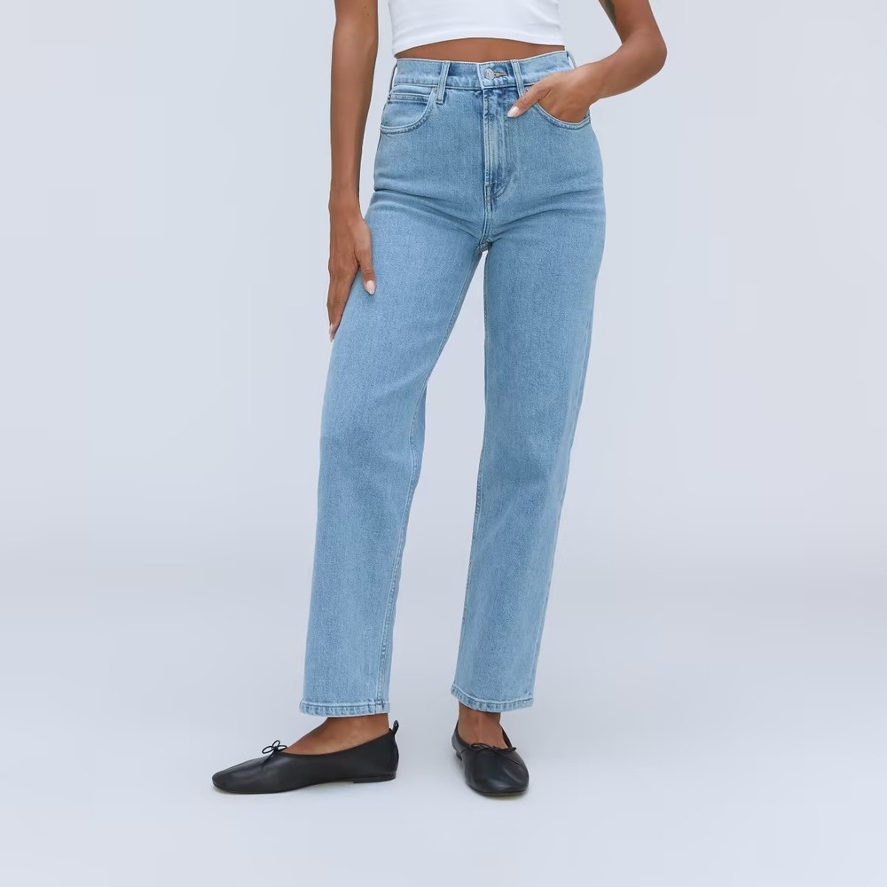 Everlane The Relaxed Straight Fit Jean 23 Regular Slouch Cotton Light Indigo B84